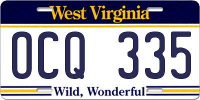 WV license plate OCQ335