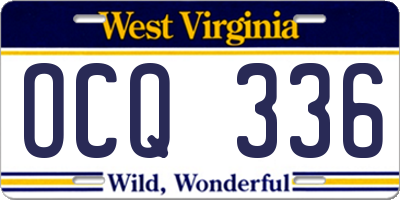 WV license plate OCQ336
