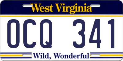 WV license plate OCQ341
