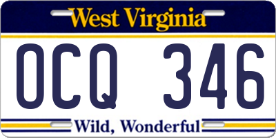 WV license plate OCQ346