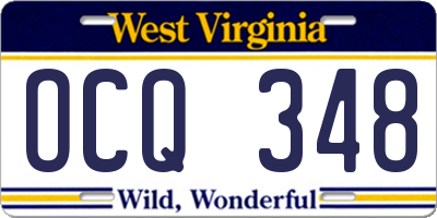WV license plate OCQ348