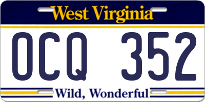 WV license plate OCQ352