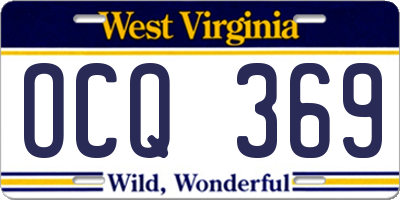 WV license plate OCQ369