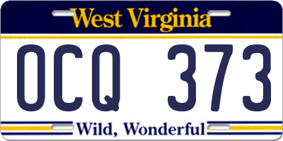 WV license plate OCQ373