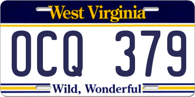 WV license plate OCQ379