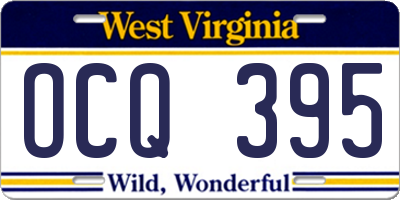WV license plate OCQ395