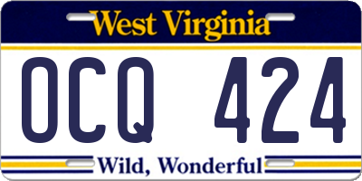 WV license plate OCQ424