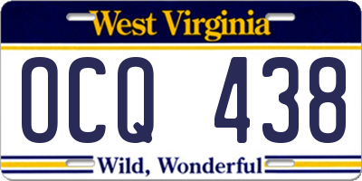WV license plate OCQ438