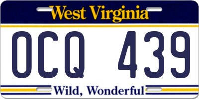 WV license plate OCQ439