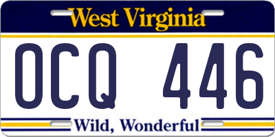 WV license plate OCQ446