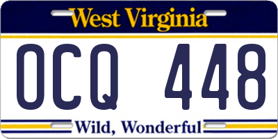 WV license plate OCQ448