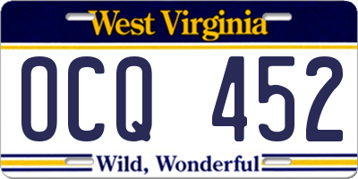 WV license plate OCQ452