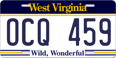 WV license plate OCQ459
