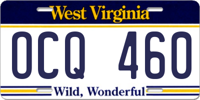 WV license plate OCQ460