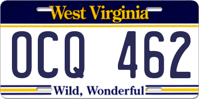 WV license plate OCQ462