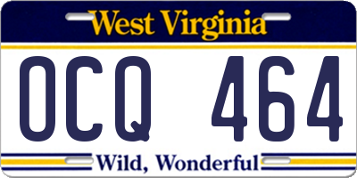 WV license plate OCQ464