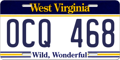 WV license plate OCQ468