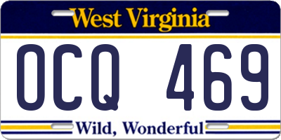 WV license plate OCQ469