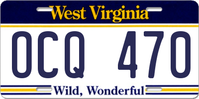WV license plate OCQ470
