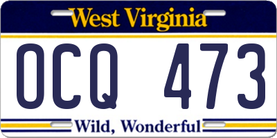 WV license plate OCQ473