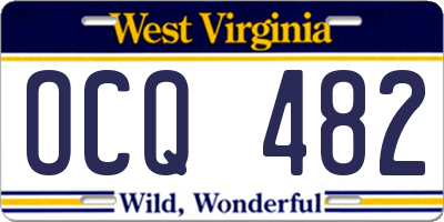 WV license plate OCQ482