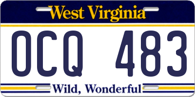 WV license plate OCQ483