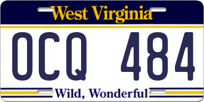 WV license plate OCQ484