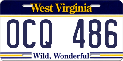 WV license plate OCQ486