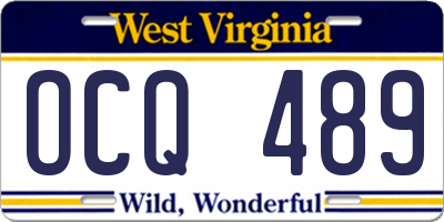 WV license plate OCQ489