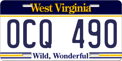 WV license plate OCQ490
