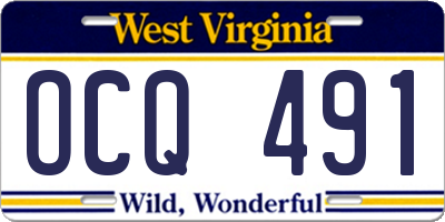 WV license plate OCQ491