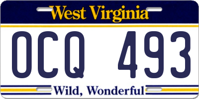 WV license plate OCQ493