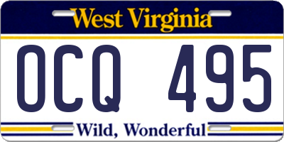 WV license plate OCQ495