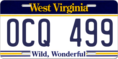 WV license plate OCQ499