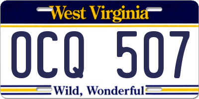 WV license plate OCQ507