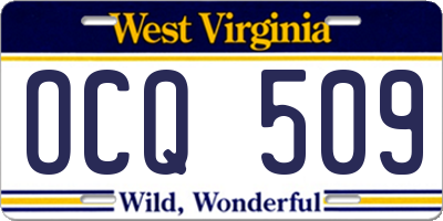 WV license plate OCQ509