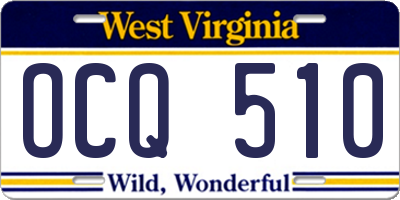 WV license plate OCQ510