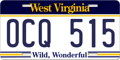 WV license plate OCQ515
