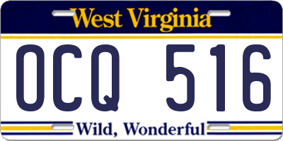 WV license plate OCQ516