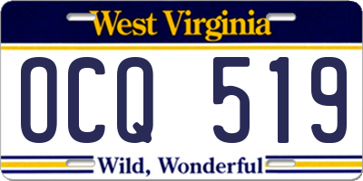 WV license plate OCQ519