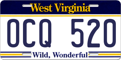 WV license plate OCQ520