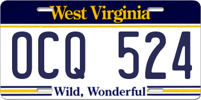 WV license plate OCQ524