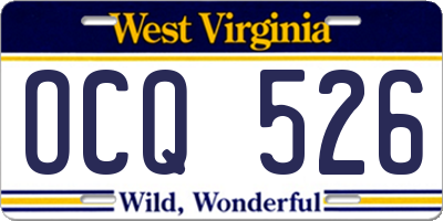 WV license plate OCQ526