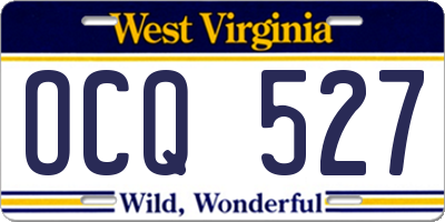 WV license plate OCQ527