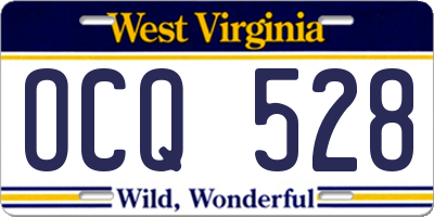 WV license plate OCQ528