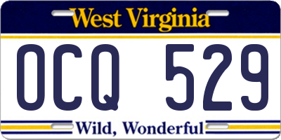 WV license plate OCQ529