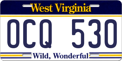 WV license plate OCQ530
