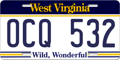 WV license plate OCQ532