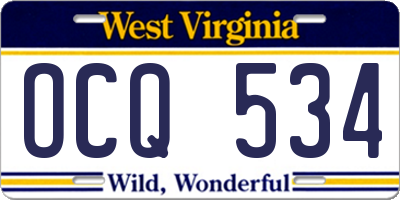 WV license plate OCQ534