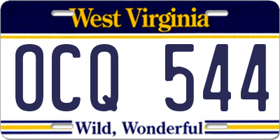 WV license plate OCQ544